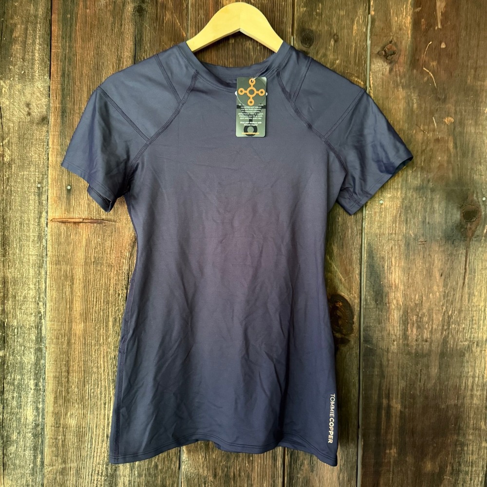 Tommie Copper Shoulder Centric Support Shirt Kids L Dark Navy Compression NEW